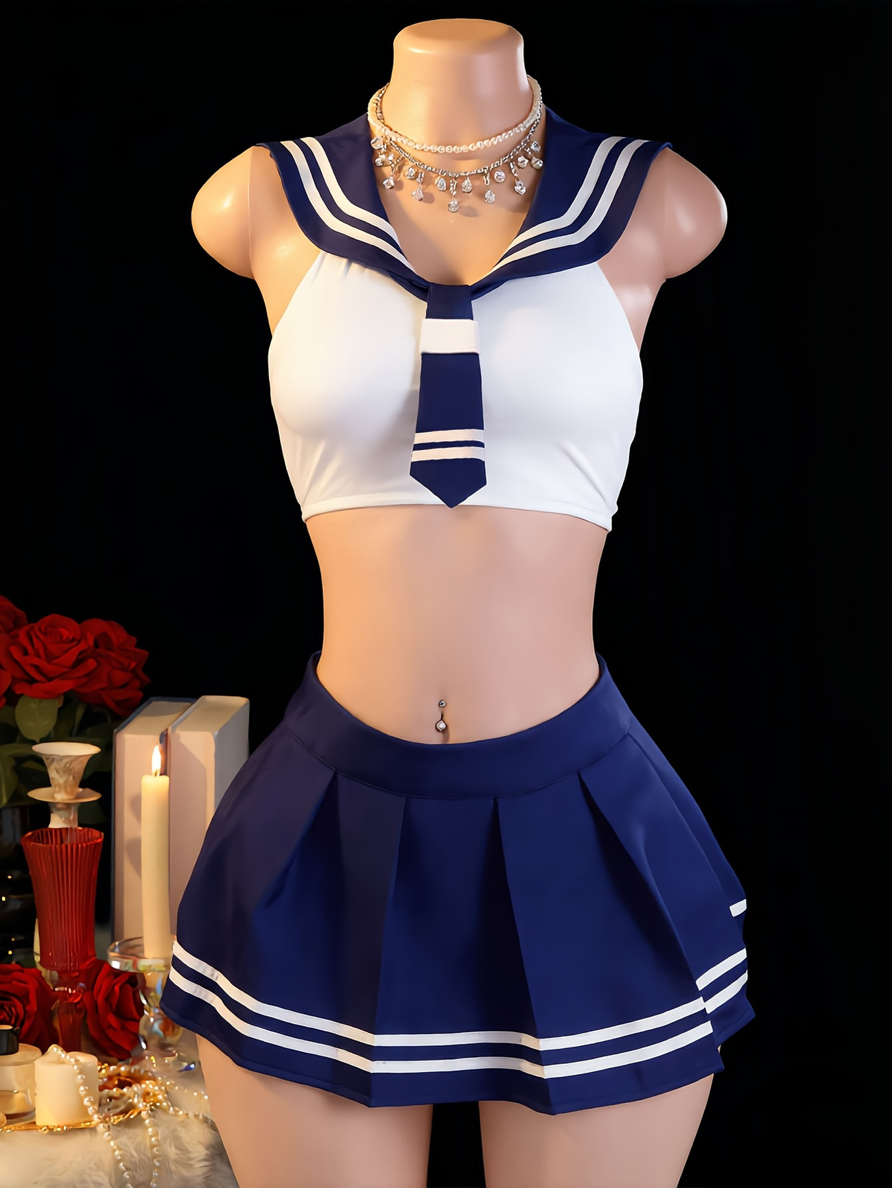 Women's 2Pcs Sailor Role Play  - Garter Belt Set review and price