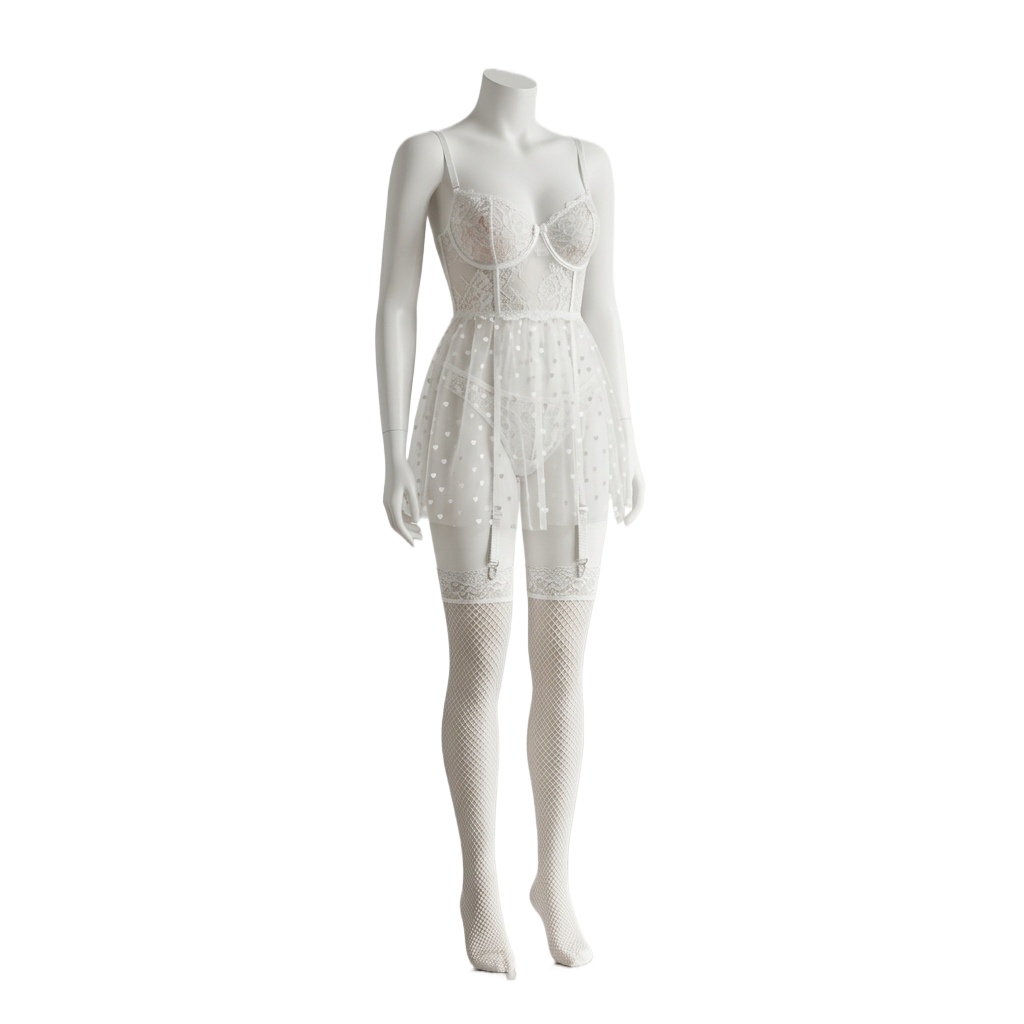 Women's White Lace Lingerie Se - Babydoll Chemise Night review and price